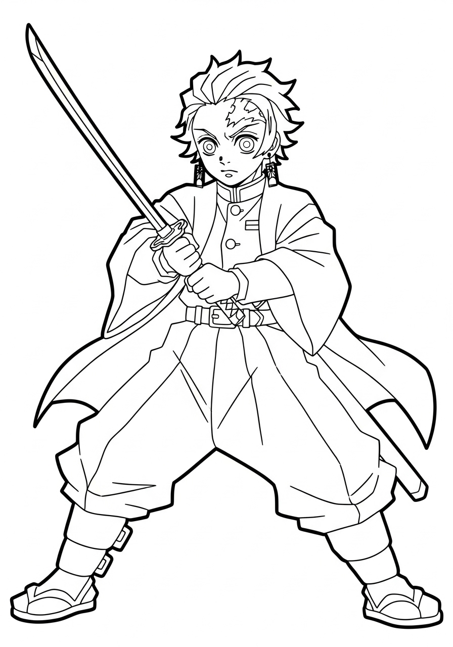 Tanjiro Kamado Coloring Pages 21 free Tanjiro Kamado coloring pages pdf