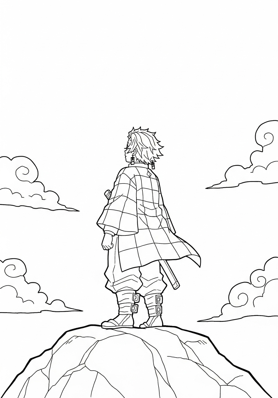 Tanjiro Kamado Coloring Pages 23 Tanjiro Kamado coloring pages for adults 1
