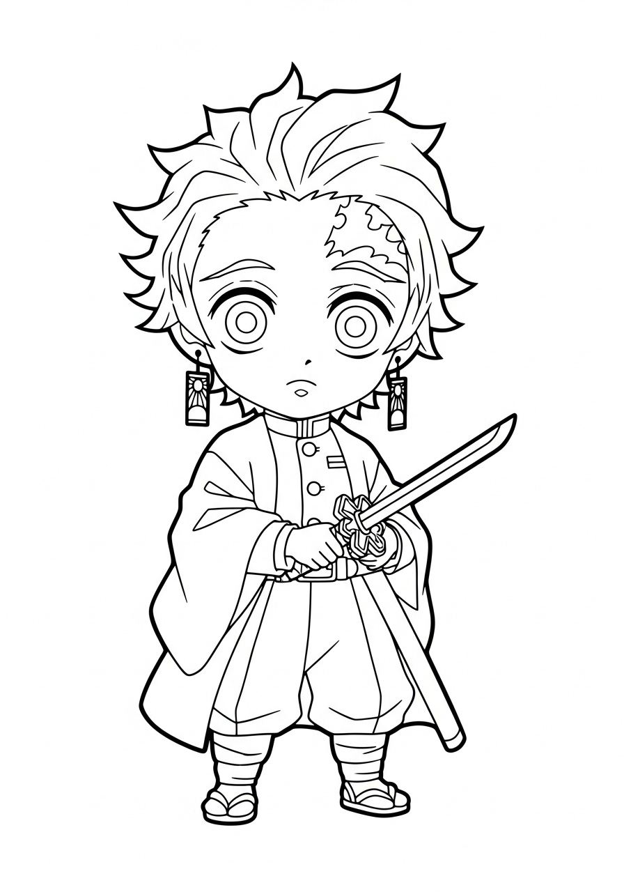 Tanjiro Kamado Coloring Pages 24 free printable Tanjiro Kamado coloring pages