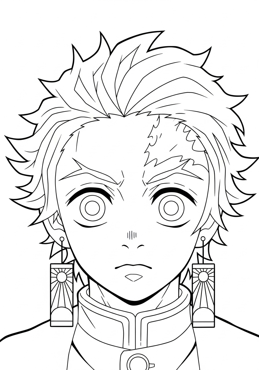 Tanjiro Kamado Coloring Pages 4 adult Tanjiro Kamado coloring pages