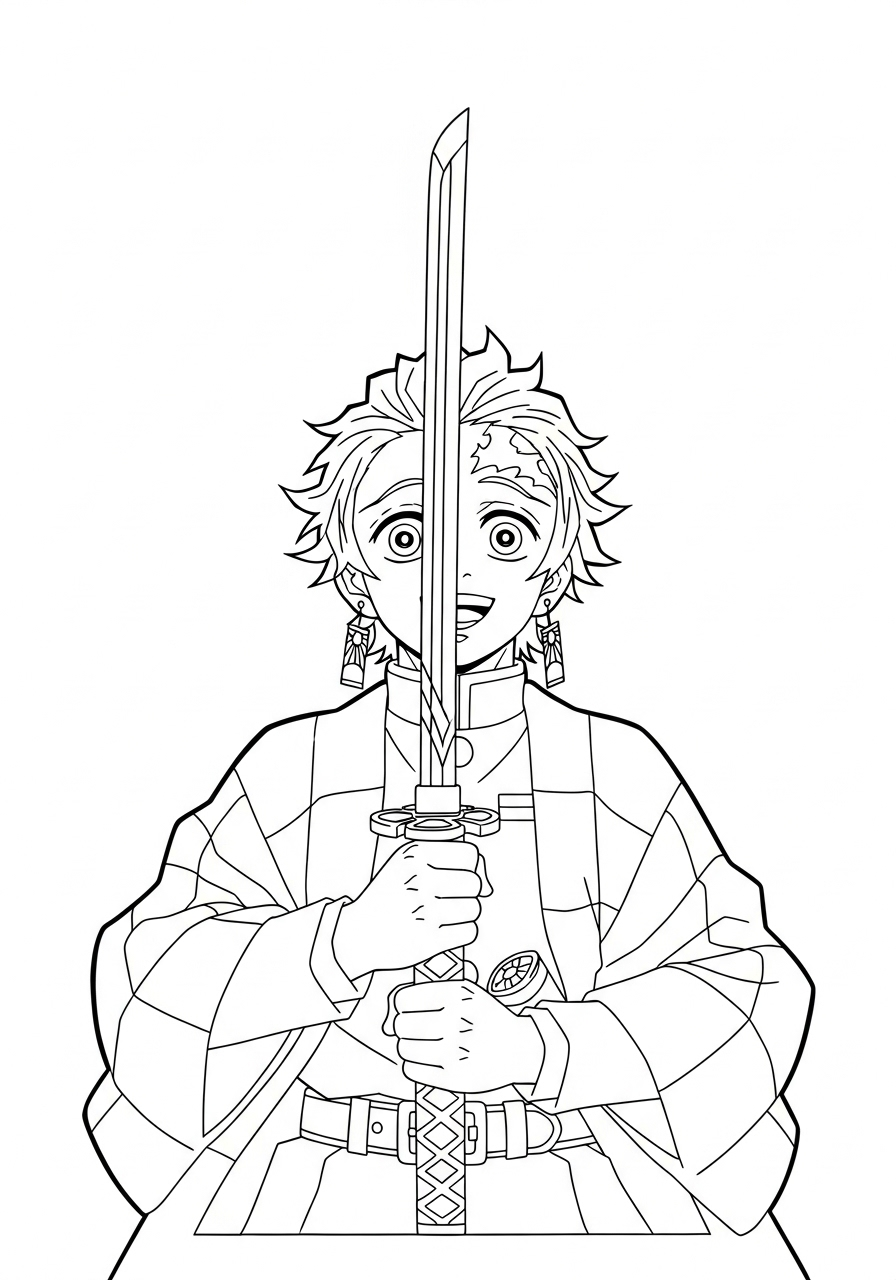 Tanjiro Kamado Coloring Pages 6 Tanjiro Kamado coloring pages to print