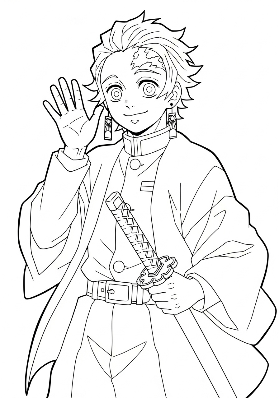 Tanjiro Kamado Coloring Pages 7 grinch cute Tanjiro Kamado coloring pages