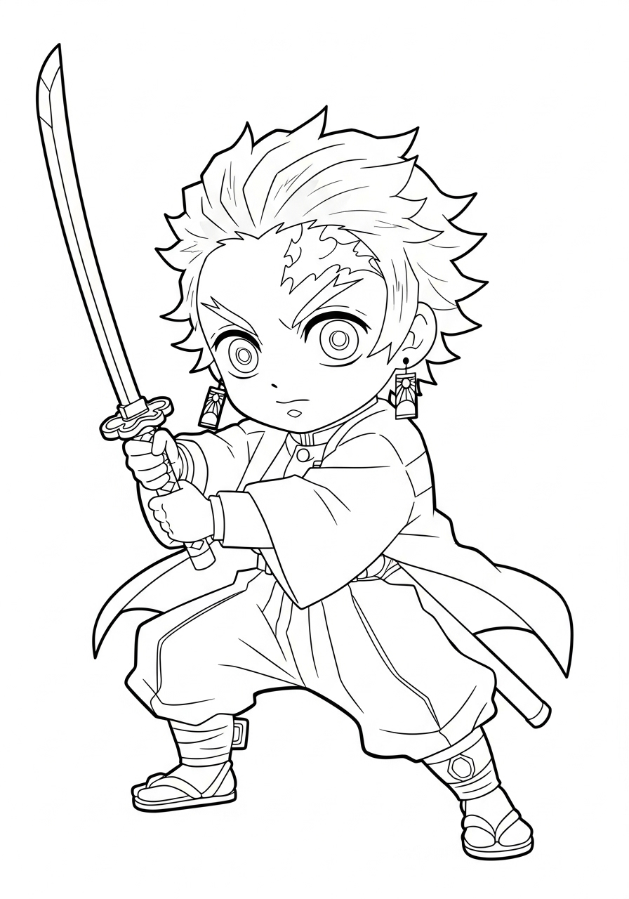 Tanjiro Kamado Coloring Pages 10 adult Tanjiro Kamado coloring pages 1