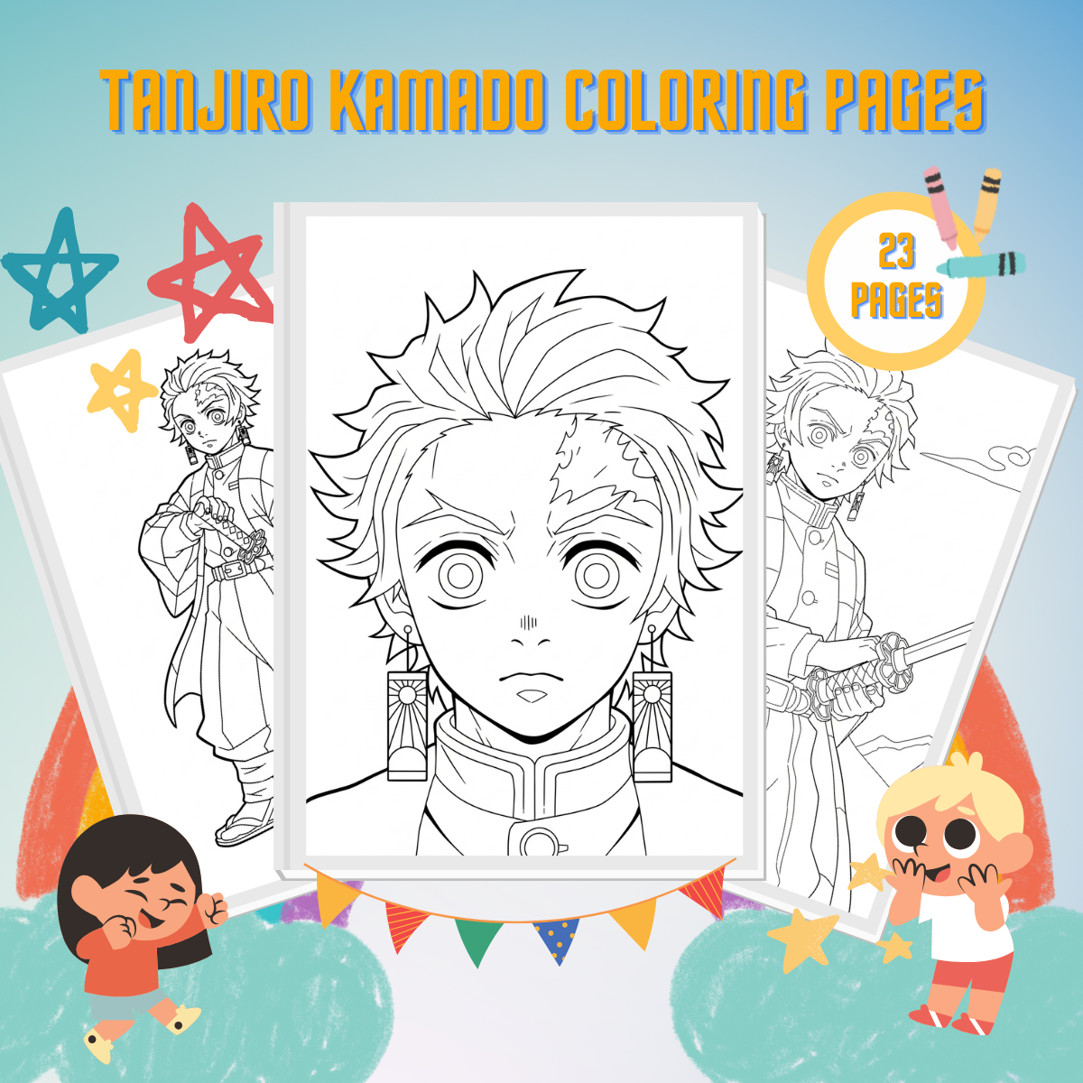 Tanjiro Kamado Coloring Pages thumbnail