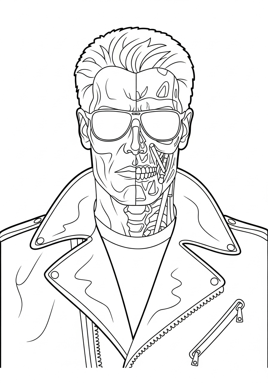 The Terminator Coloring Pages 2 The Terminator coloring pages for adults easy