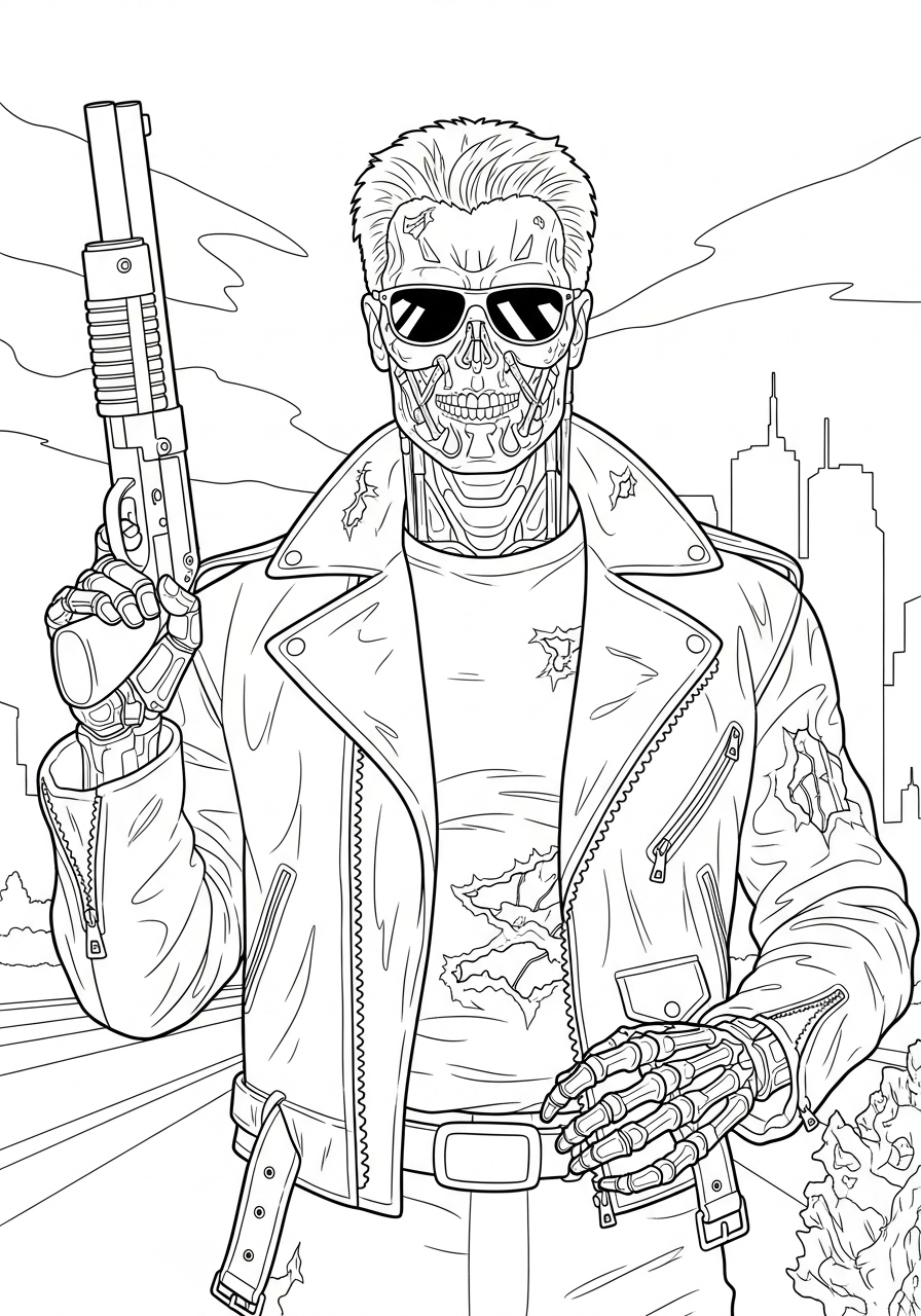 The Terminator Coloring Pages 3 merry The Terminator coloring pages