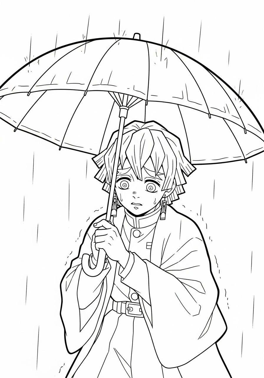 free Zenitsu Agatsuma coloring pages pdf