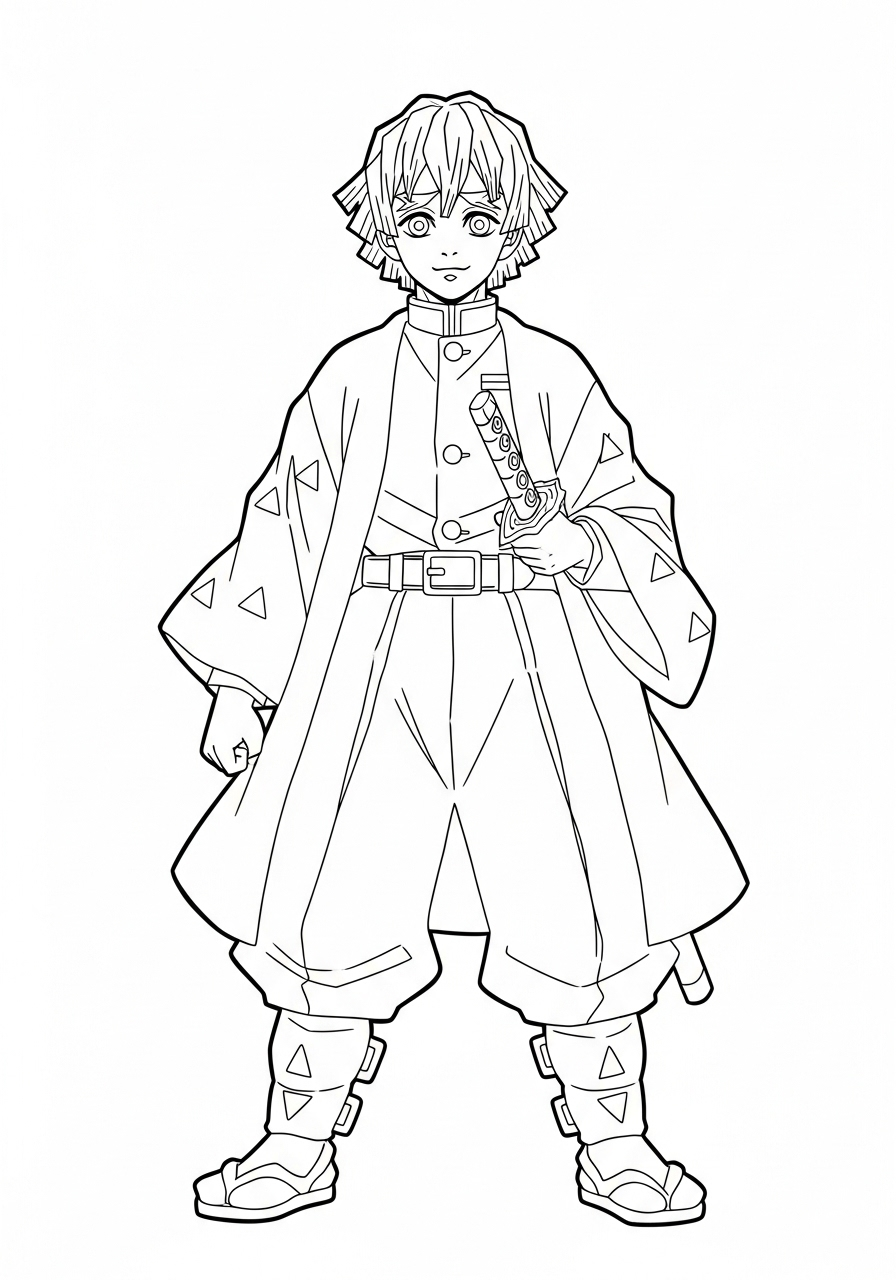 free printable coloring pages Zenitsu Agatsuma