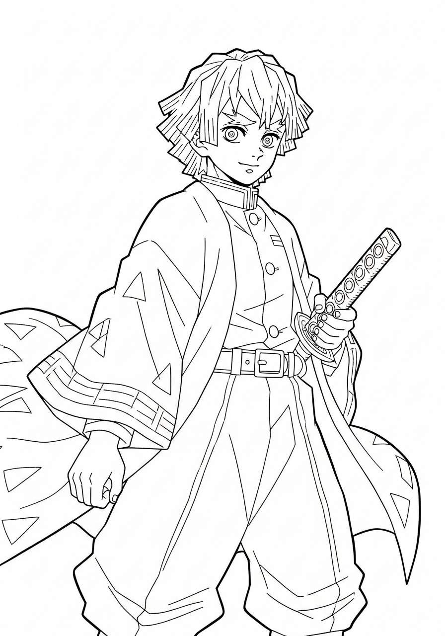 grinch Zenitsu Agatsuma coloring pages