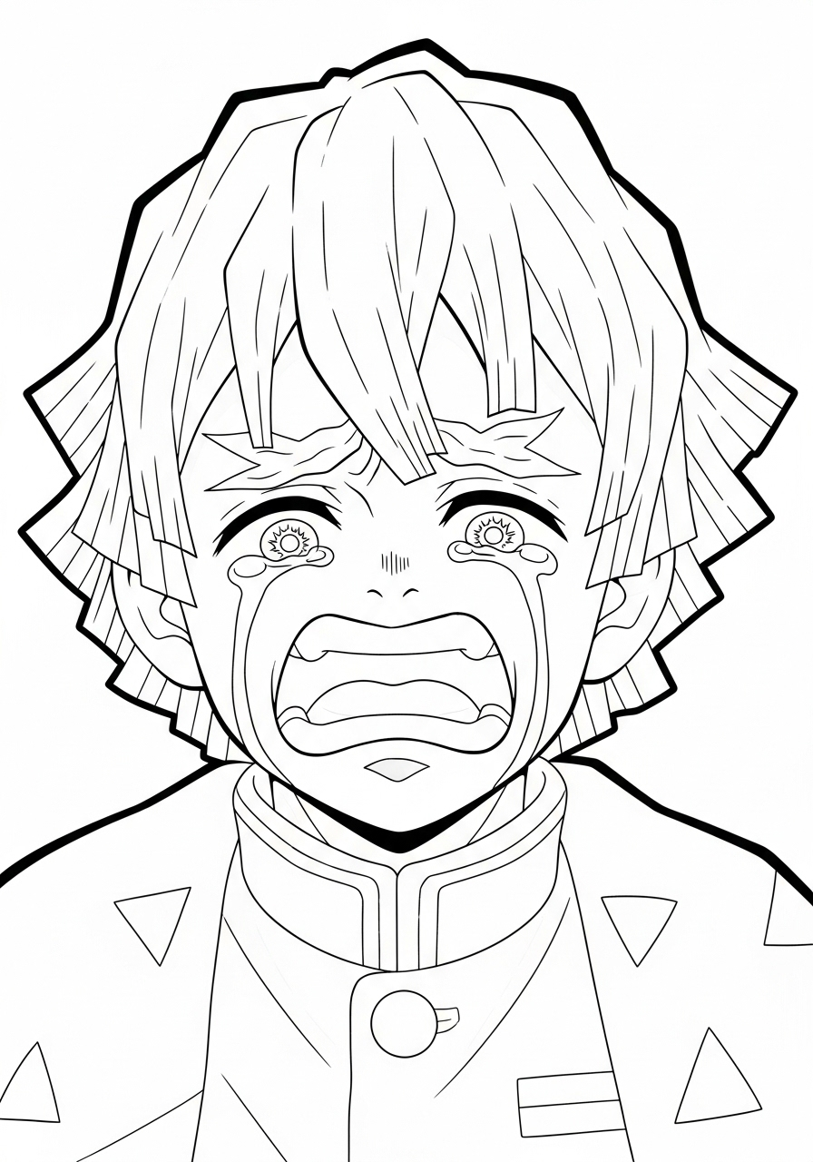 Zenitsu Agatsuma coloring pages grinch