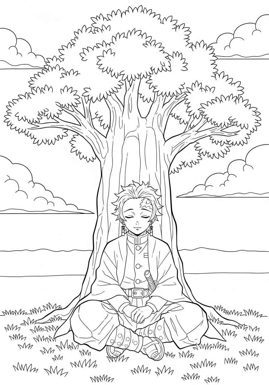 Tanjiro Kamado Coloring Pages 9 printable Tanjiro Kamado coloring pages