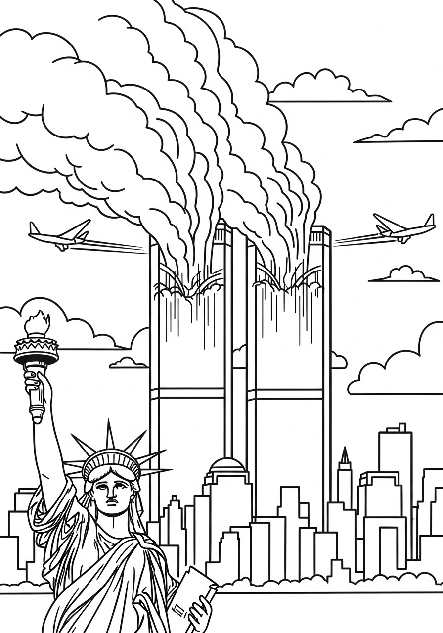 9/11 Coloring Pages 2 detailed 9:11 coloring pages