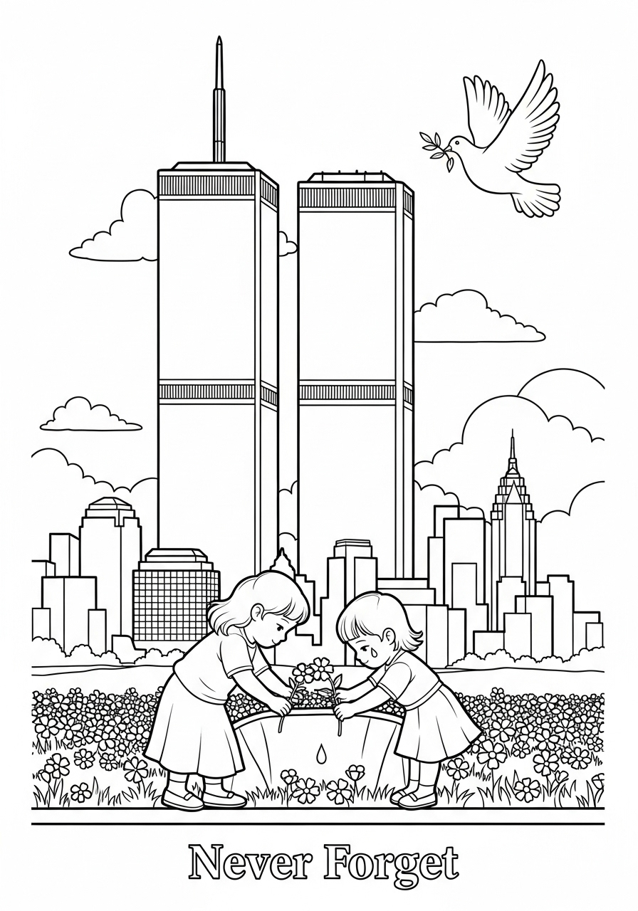 9/11 Coloring Pages 3 9:11 coloring pages free printable