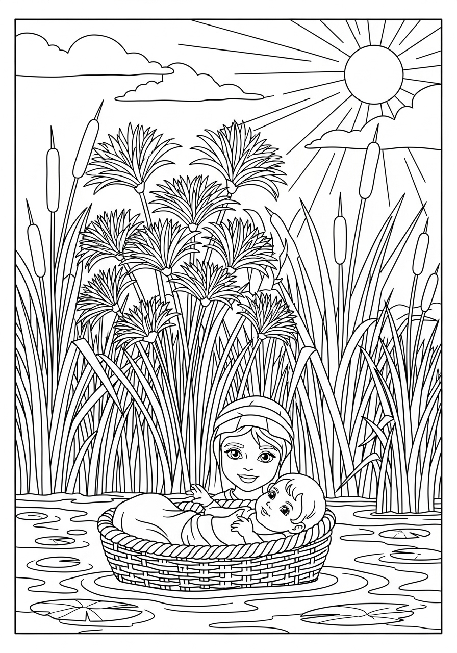 Baby Moses Coloring Pages 11 Baby Moses free coloring pages