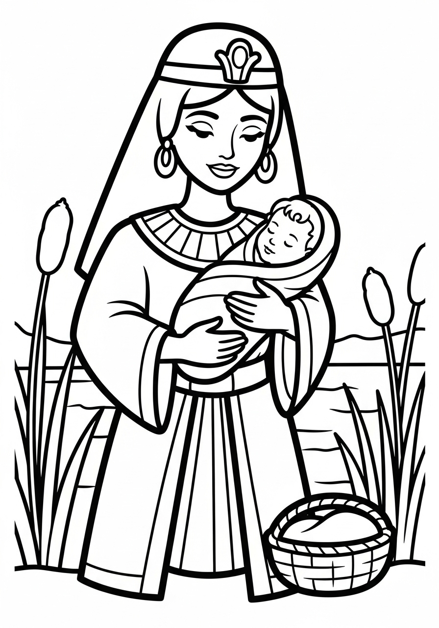 Baby Moses Coloring Pages 12 preschool Baby Moses coloring pages