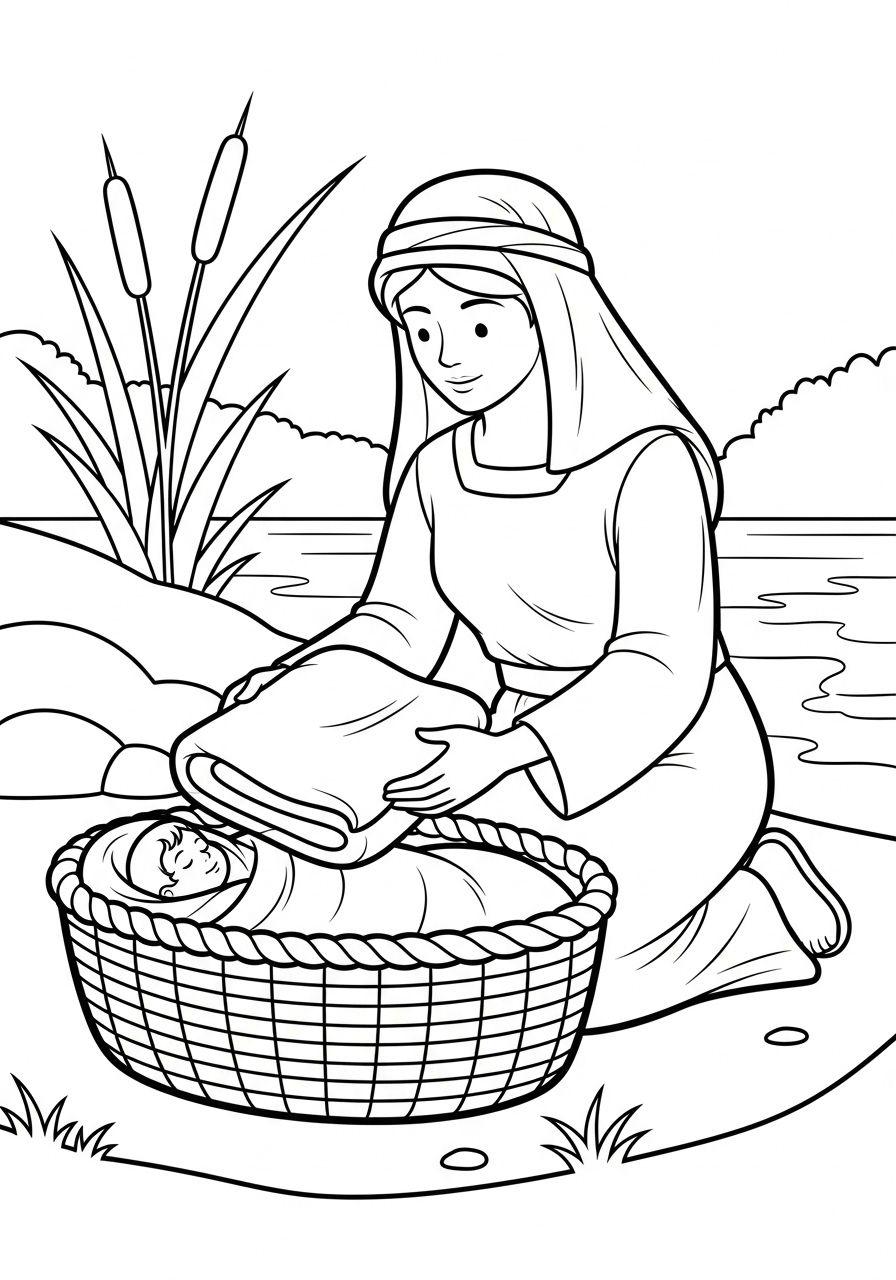 Baby Moses Coloring Pages 13 Baby Moses ornaments coloring pages
