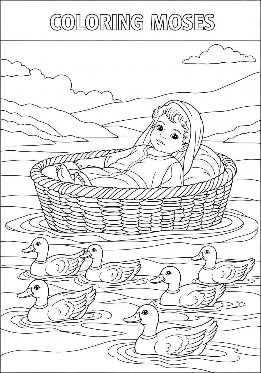 Baby Moses Coloring Pages 14 Baby Moses adult coloring pages