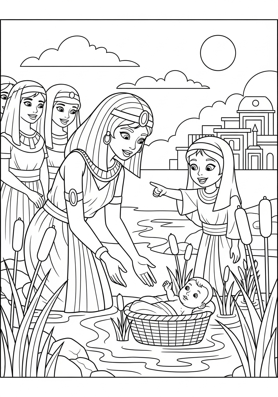 Baby Moses Coloring Pages 15 Baby Moses coloring pages for adults