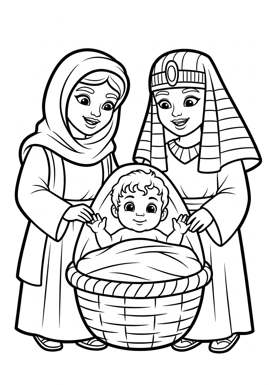 Baby Moses Coloring Pages 19 free Baby Moses tree coloring pages