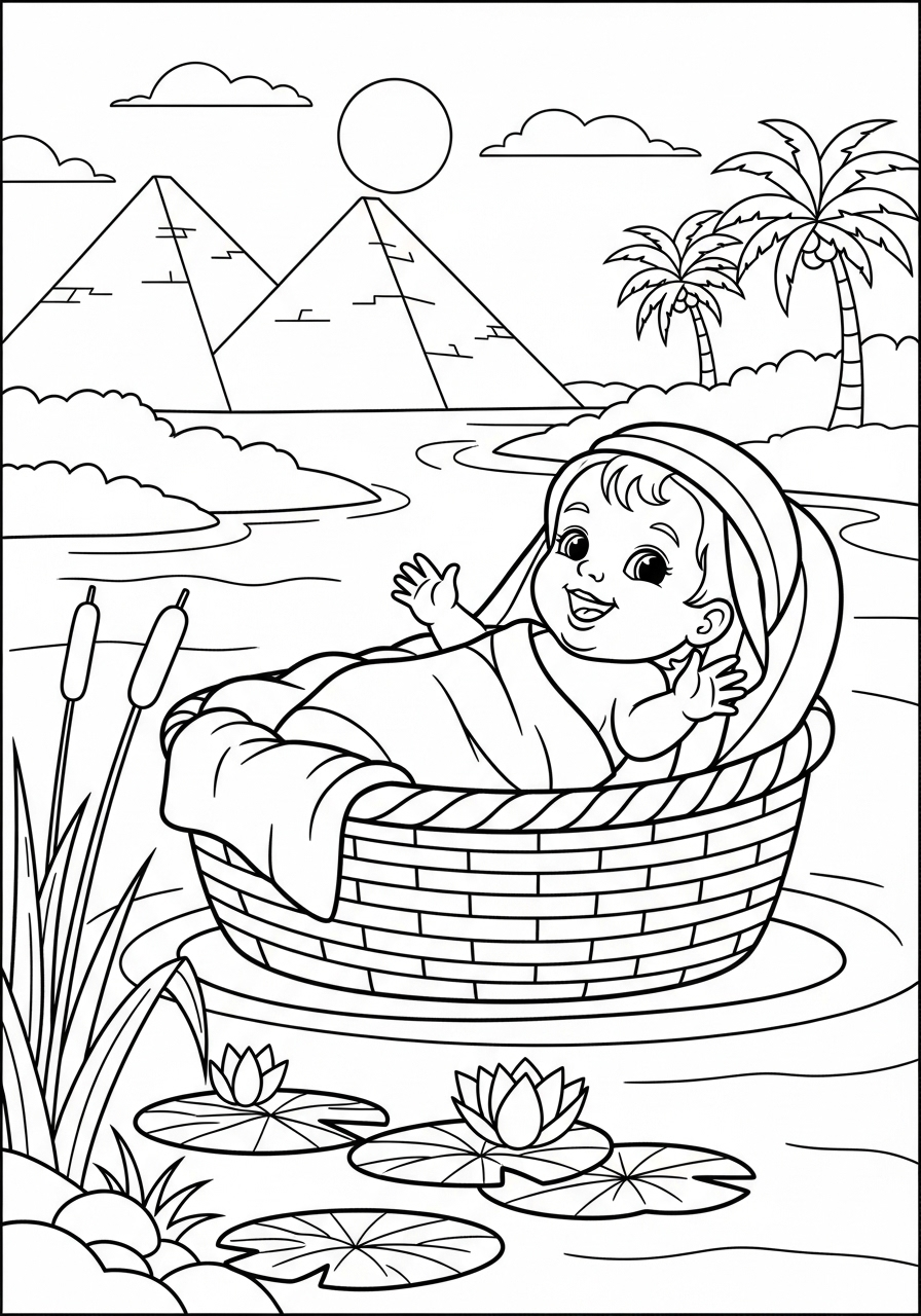 Baby Moses Coloring Pages 3 coloring pages for Baby Moses