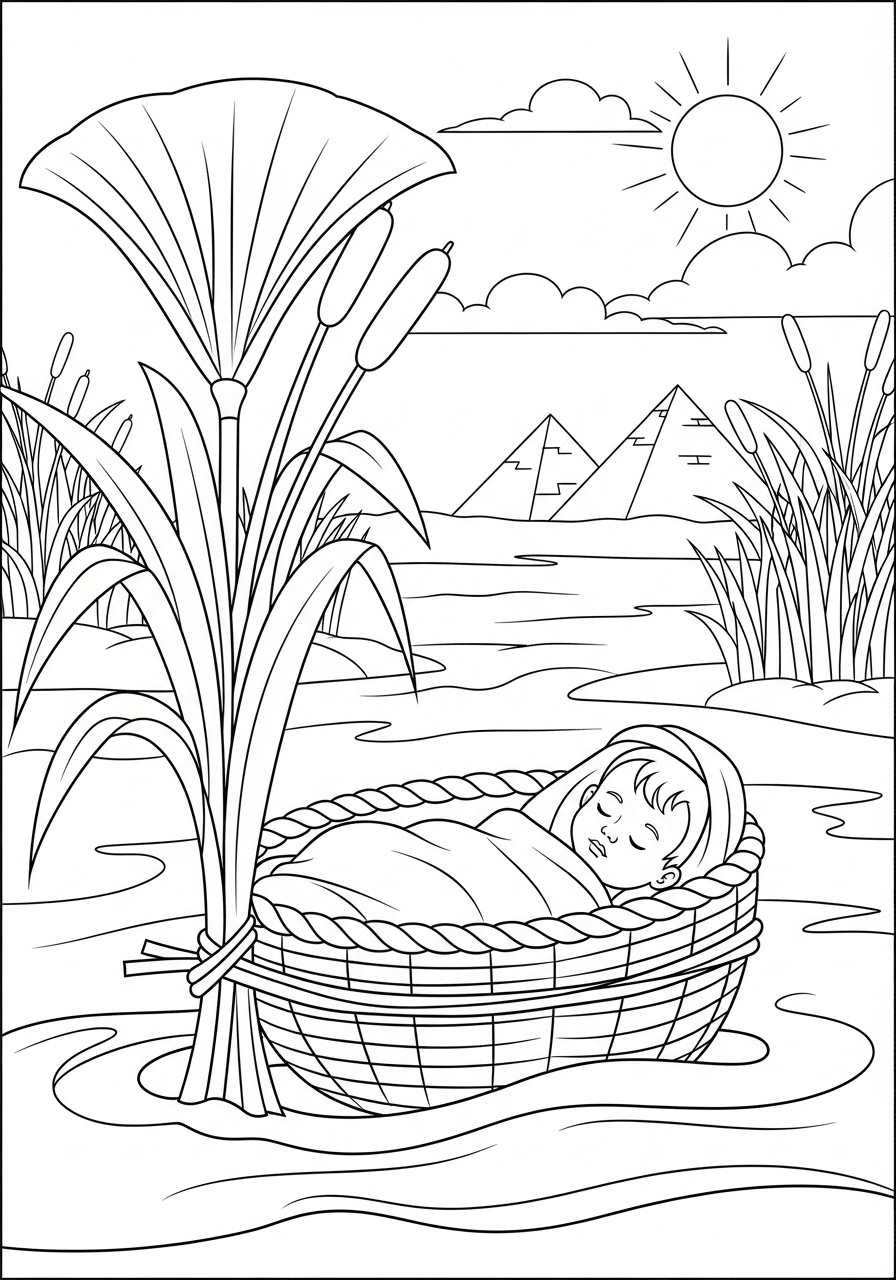 Baby Moses Coloring Pages 21 Baby Moses coloring pages free