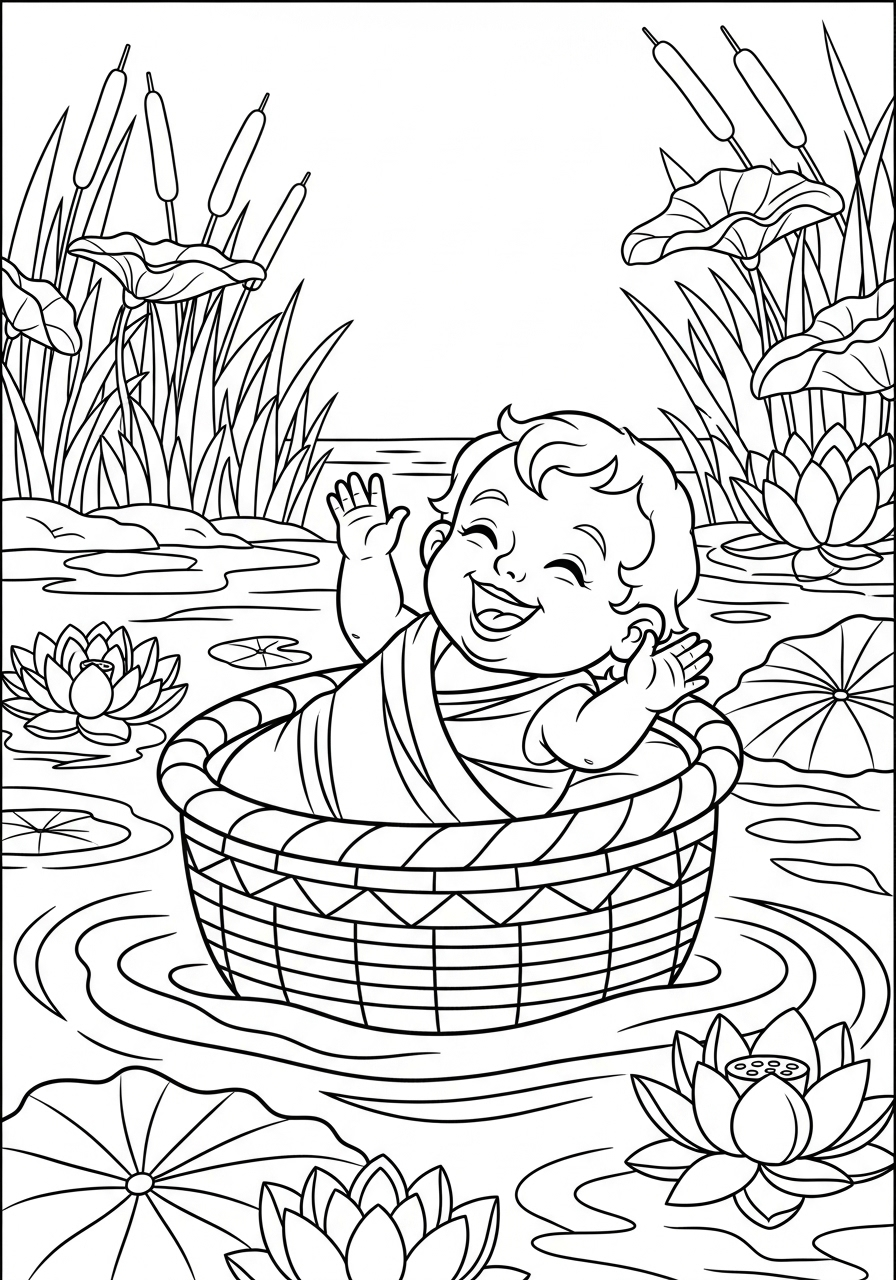 Baby Moses Coloring Pages 22 free Baby Moses coloring pages pdf 1