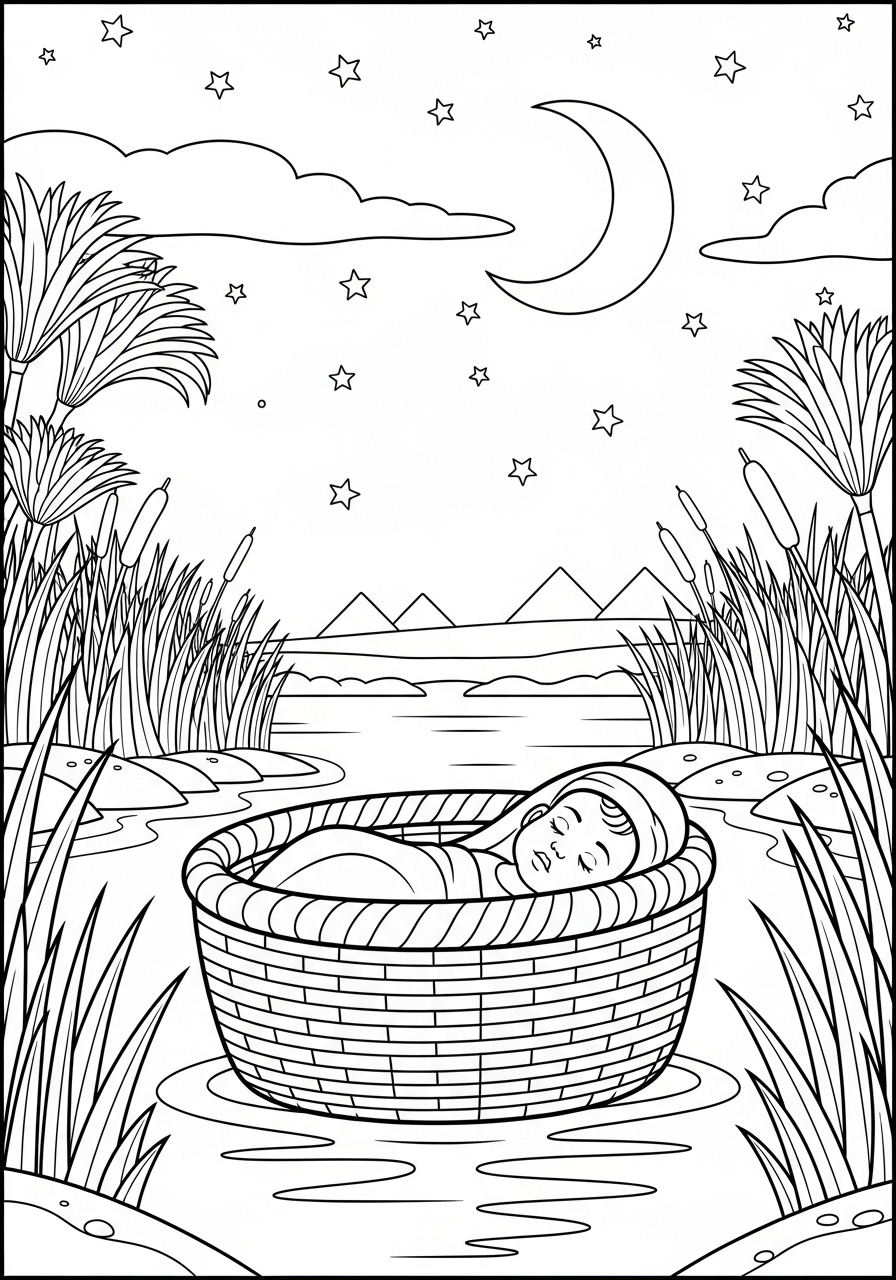 Baby Moses Coloring Pages 24 Baby Moses free coloring pages 1