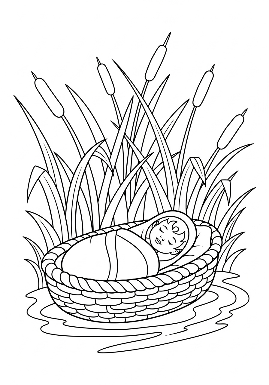 Baby Moses Coloring Pages 5 free Baby Moses coloring pages pdf