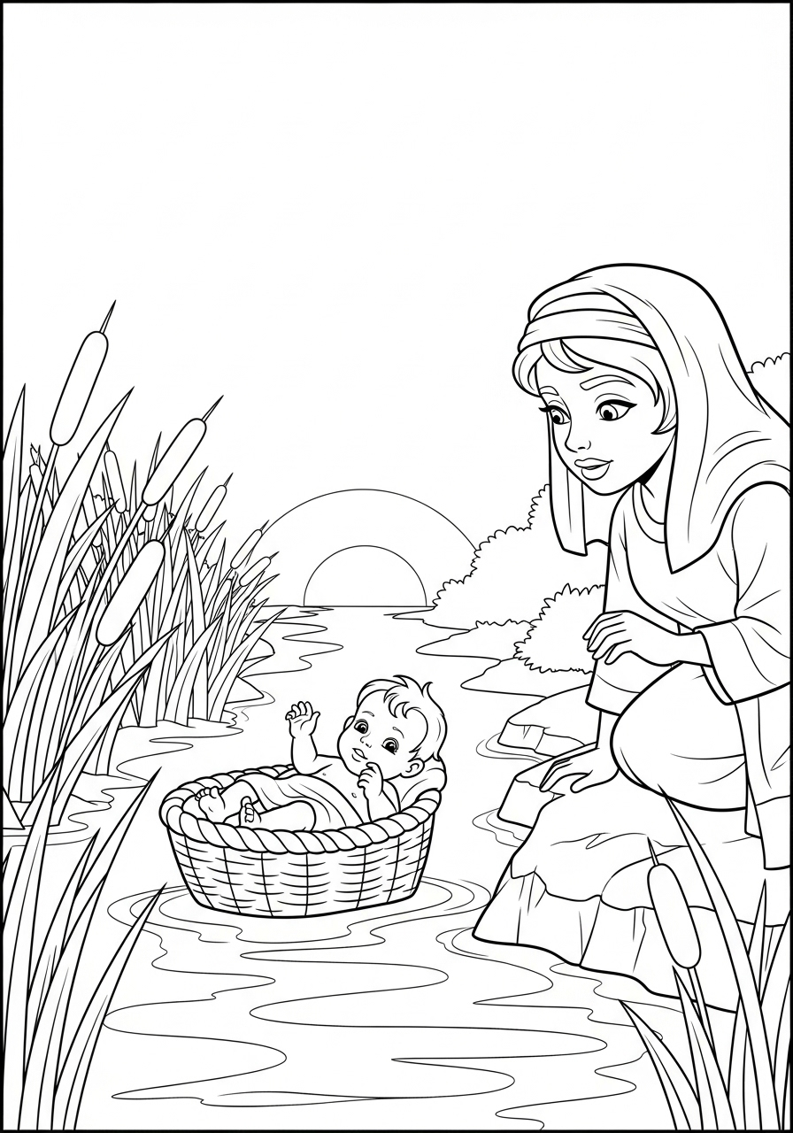 Baby Moses Coloring Pages 7 free coloring pages Baby Moses