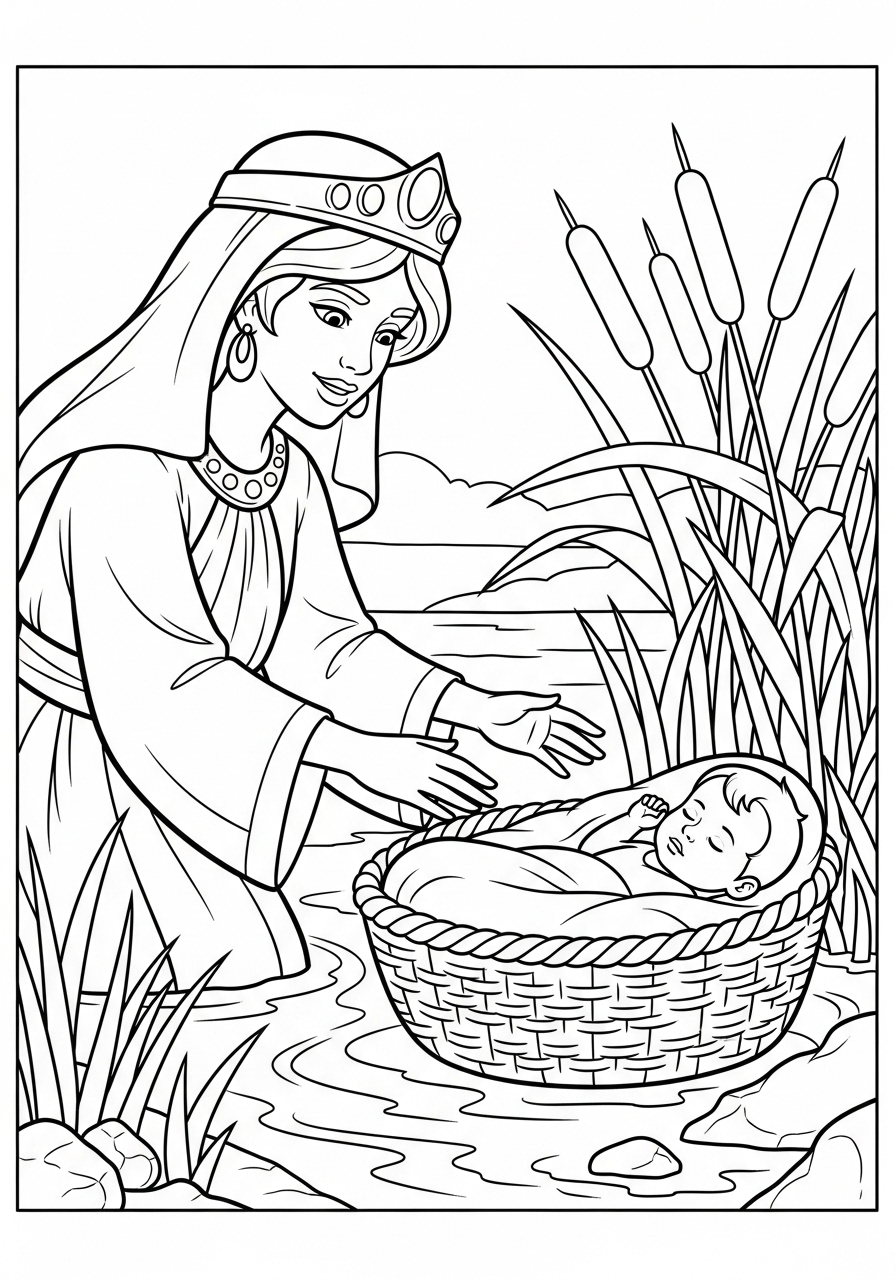 Baby Moses Coloring Pages 8 coloring pages printable Baby Moses