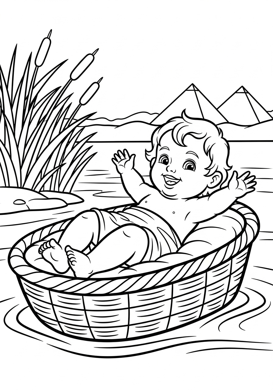 Baby Moses Coloring Pages 9 Baby Moses coloring pages for adults pdf