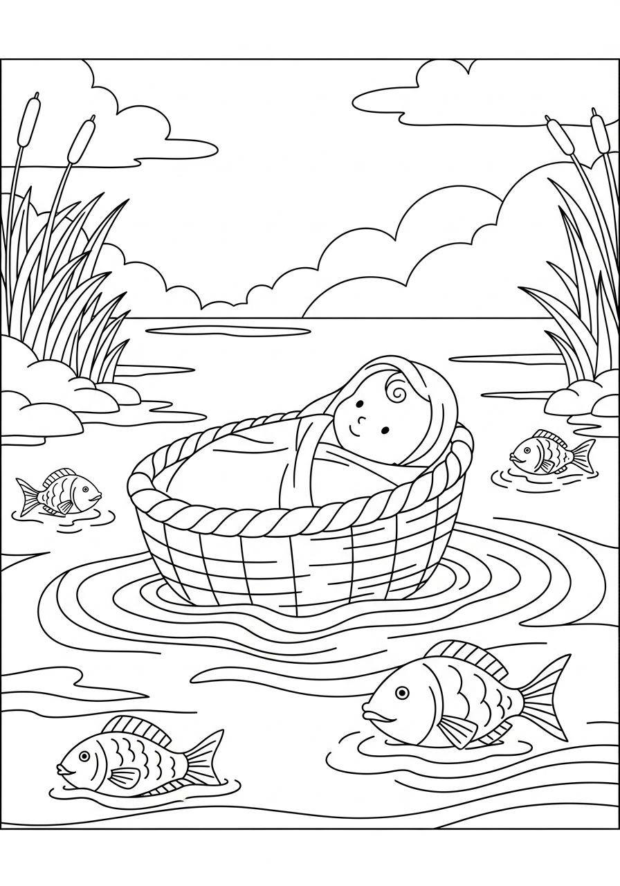 Baby Moses Coloring Pages 10 kids Baby Moses coloring pages 1