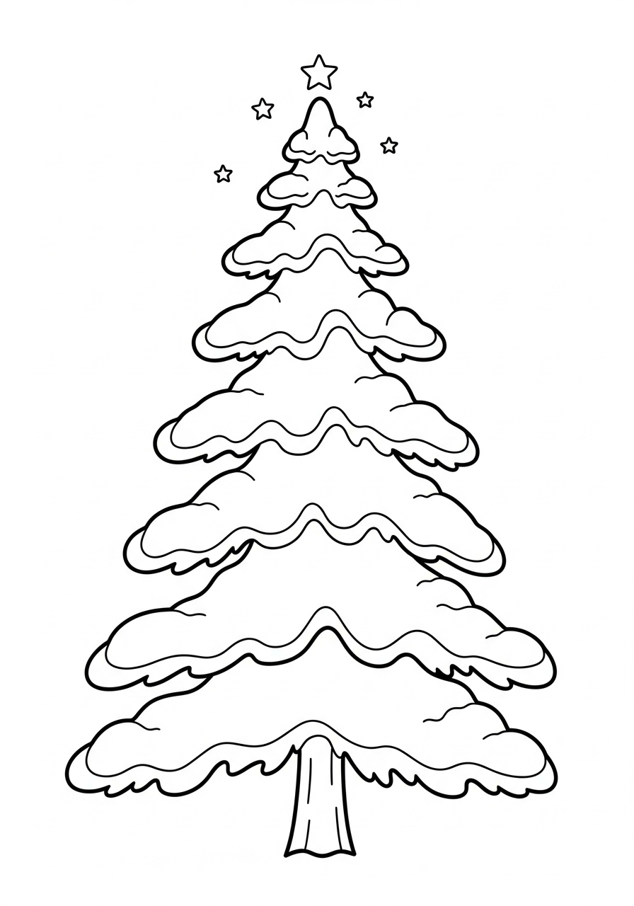 Christmas Tree Coloring Pages 7 kawaii cute Christmas Tree coloring pages
