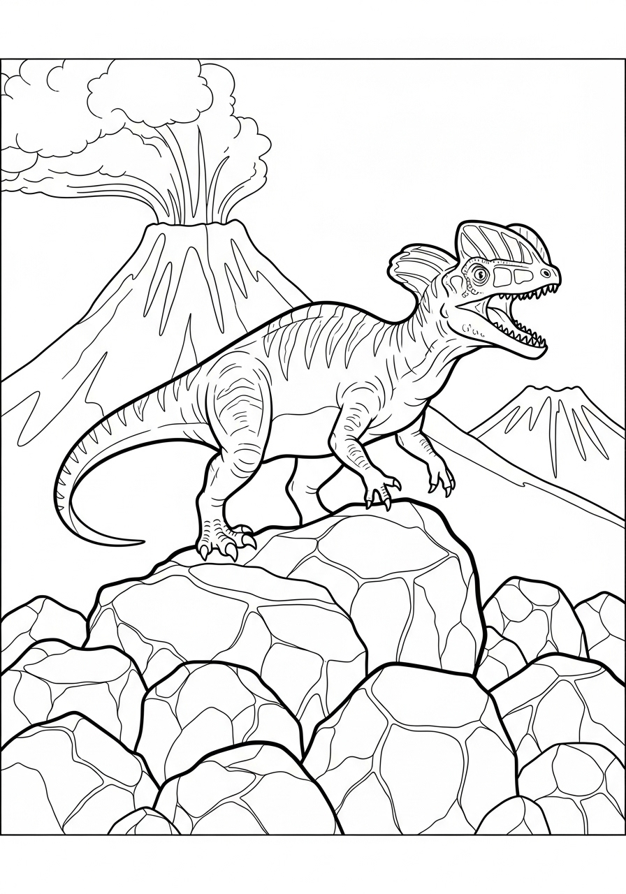 Dilophosaurus Coloring Pages 5 Dilophosaurus printable coloring pages