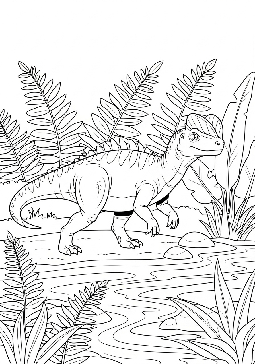Dilophosaurus Coloring Pages 7 adult coloring pages Dilophosaurus