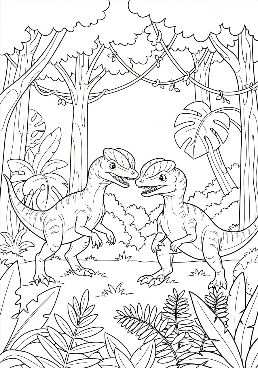 Dilophosaurus Coloring Pages 9 cute Dilophosaurus coloring pages