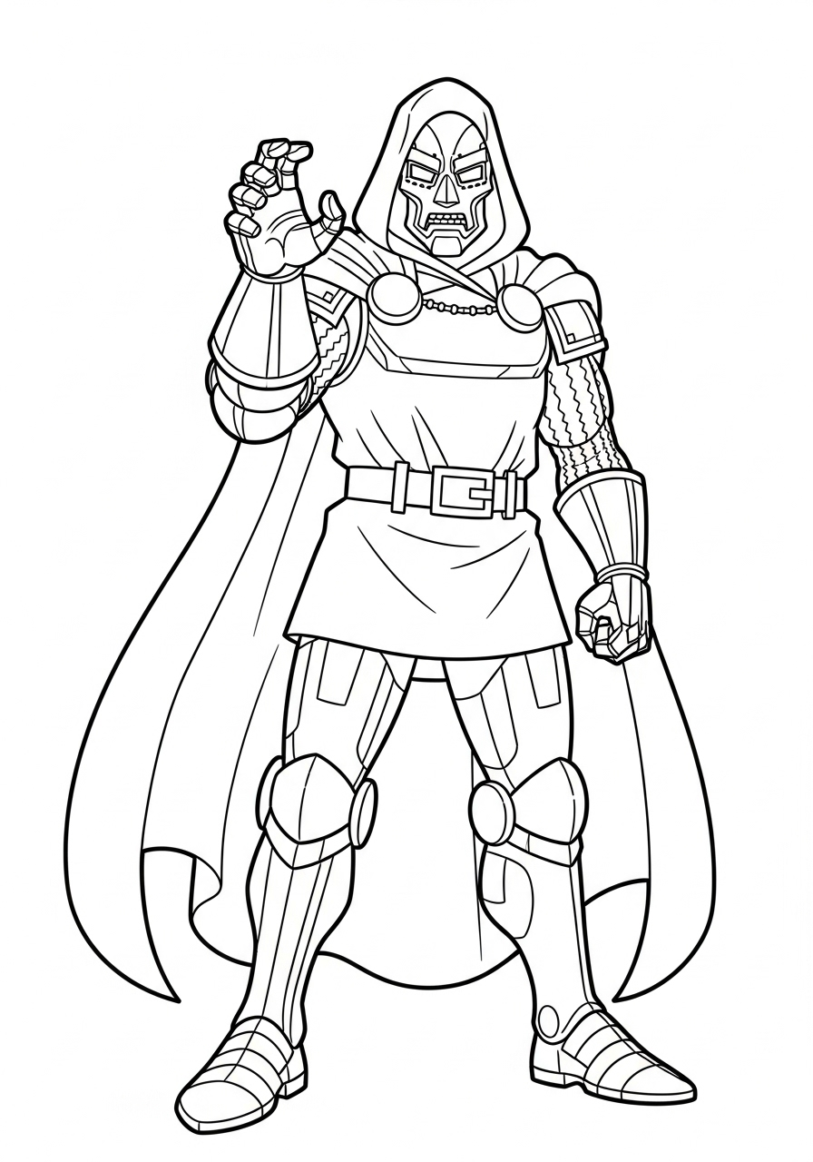 Doctor Doom Coloring Pages 2 detailed Doctor Doom coloring pages for adults