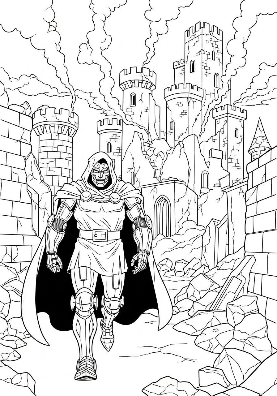Doctor Doom Coloring Pages 12 free Doctor Doom coloring pages for kids