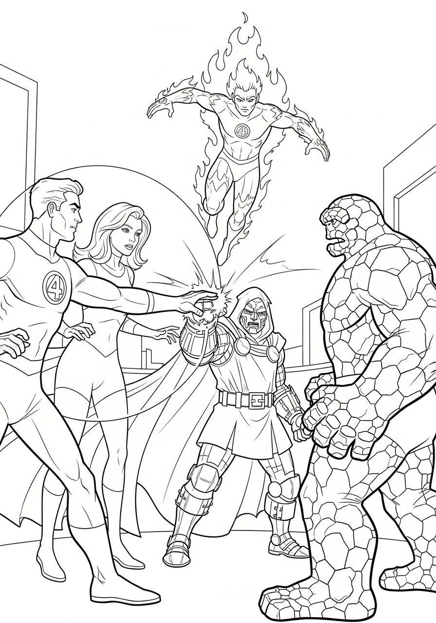 Fantastic Four Coloring Pages 16 Fantastic Four coloring pages for adults easy