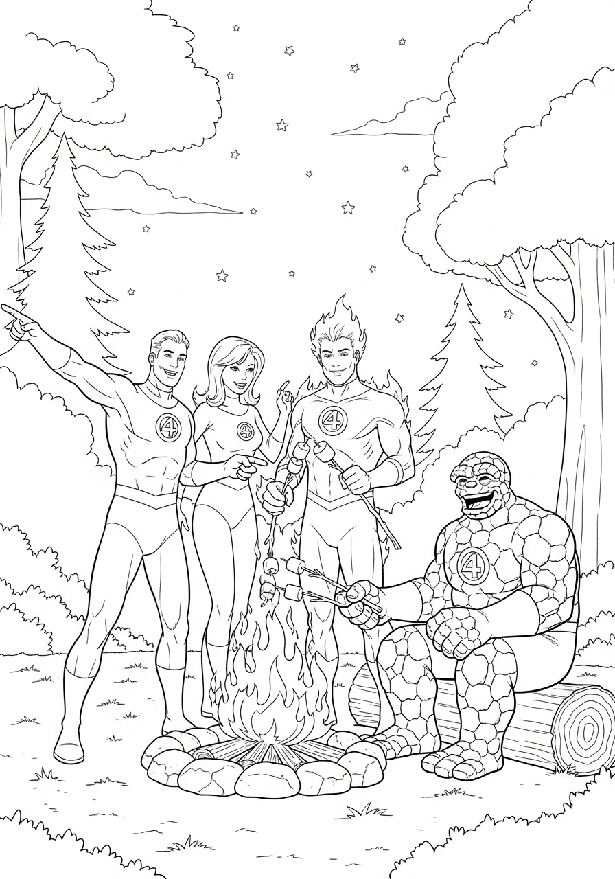 Fantastic Four Coloring Pages 19 free Fantastic Four coloring pages printable