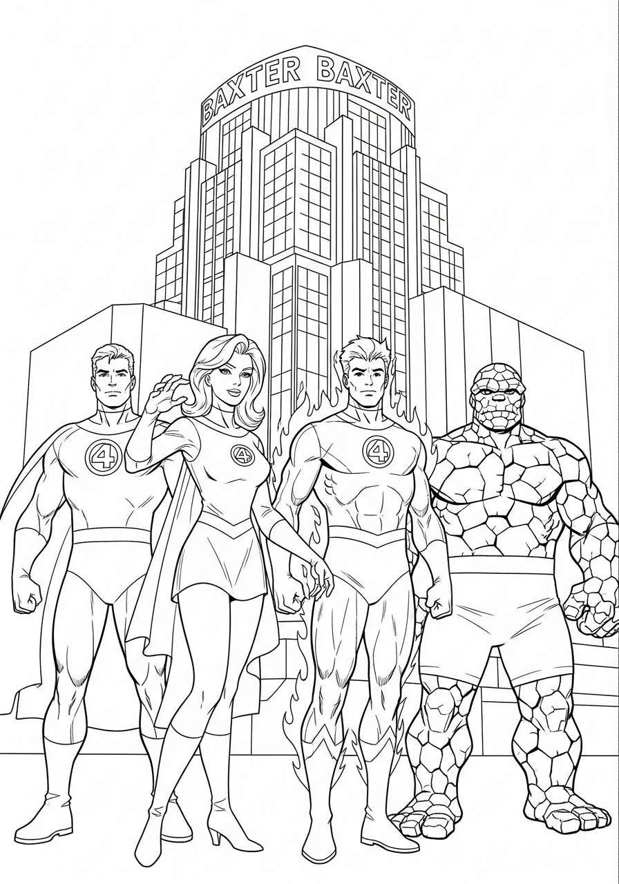 Fantastic Four Coloring Pages 20 coloring pages printable Fantastic Four