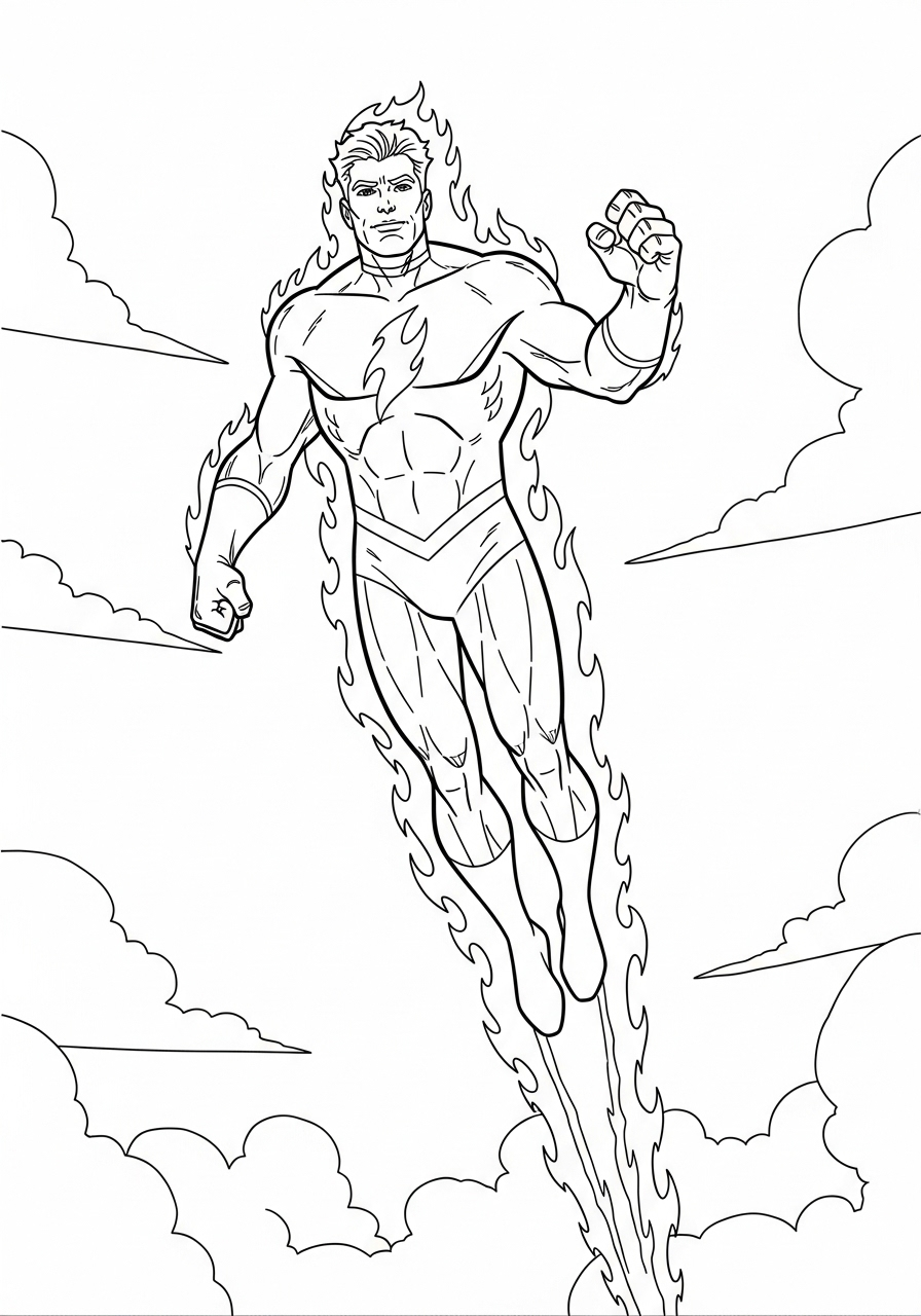 Fantastic Four Coloring Pages 4 printable Fantastic Four coloring pages for adults