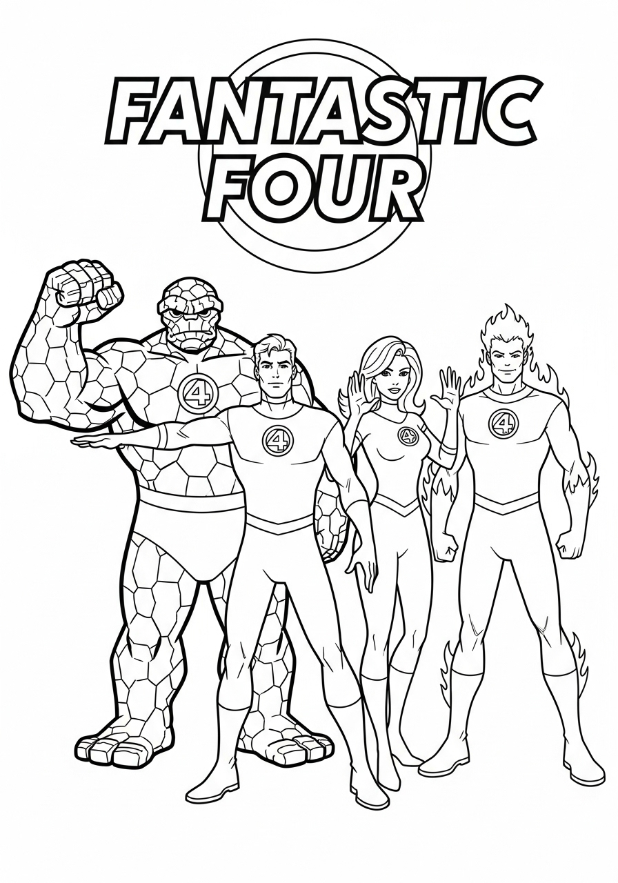Fantastic Four Coloring Pages 7 kawaii cute Fantastic Four coloring pages