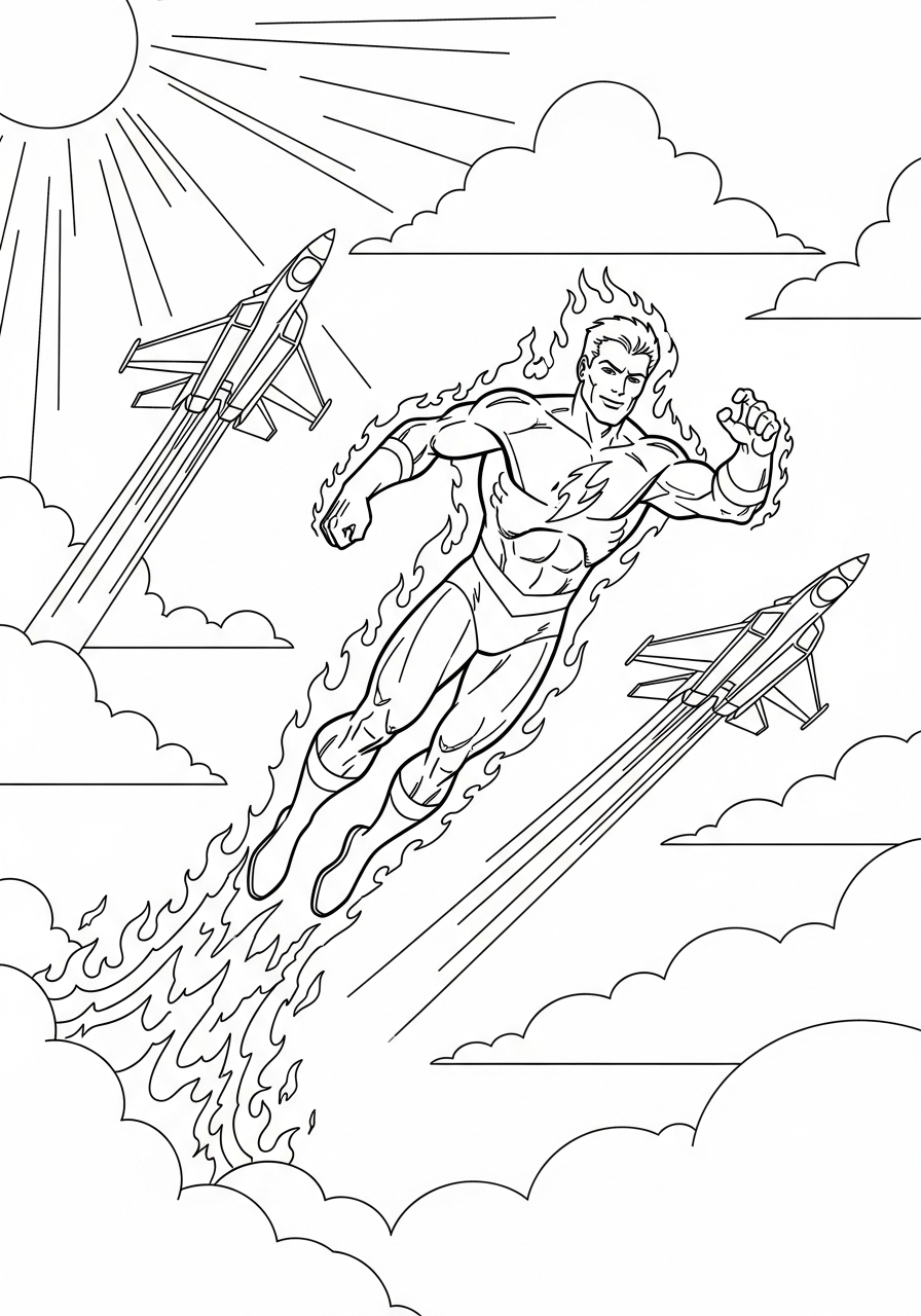 Fantastic Four Coloring Pages 9 Fantastic Four free coloring pages