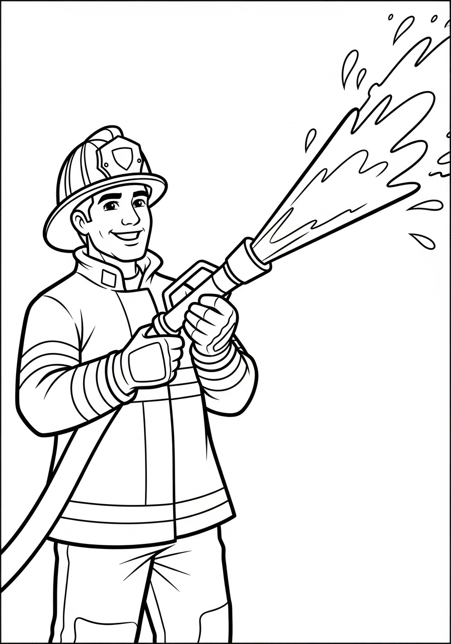 Firefighter Coloring Pages 4 kawaii cute Firefighter coloring pages