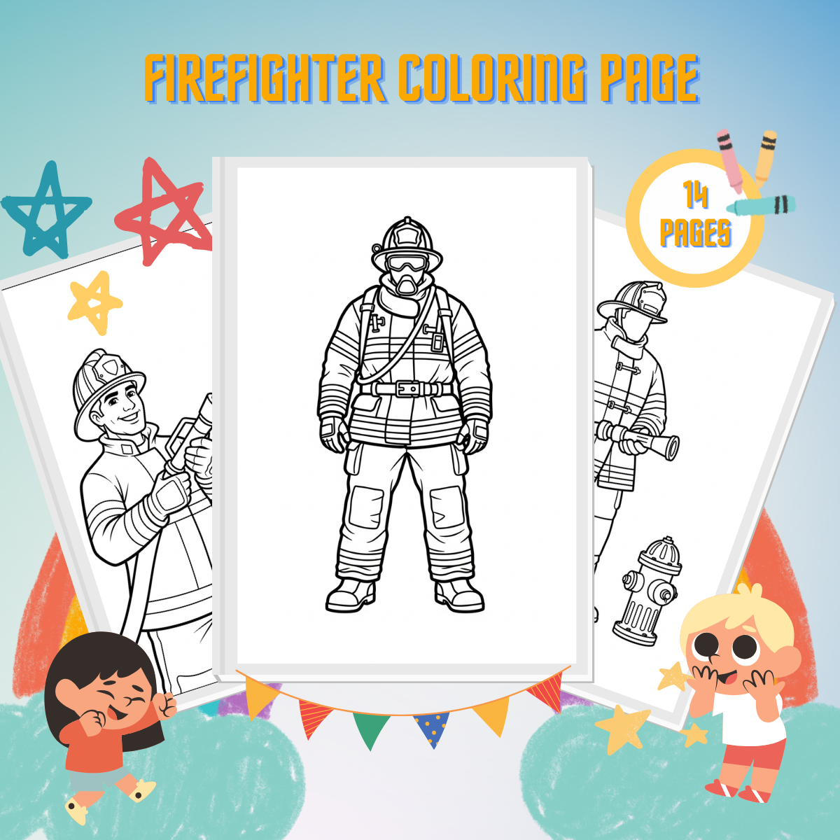 Firefighter Coloring Pages thumbnail