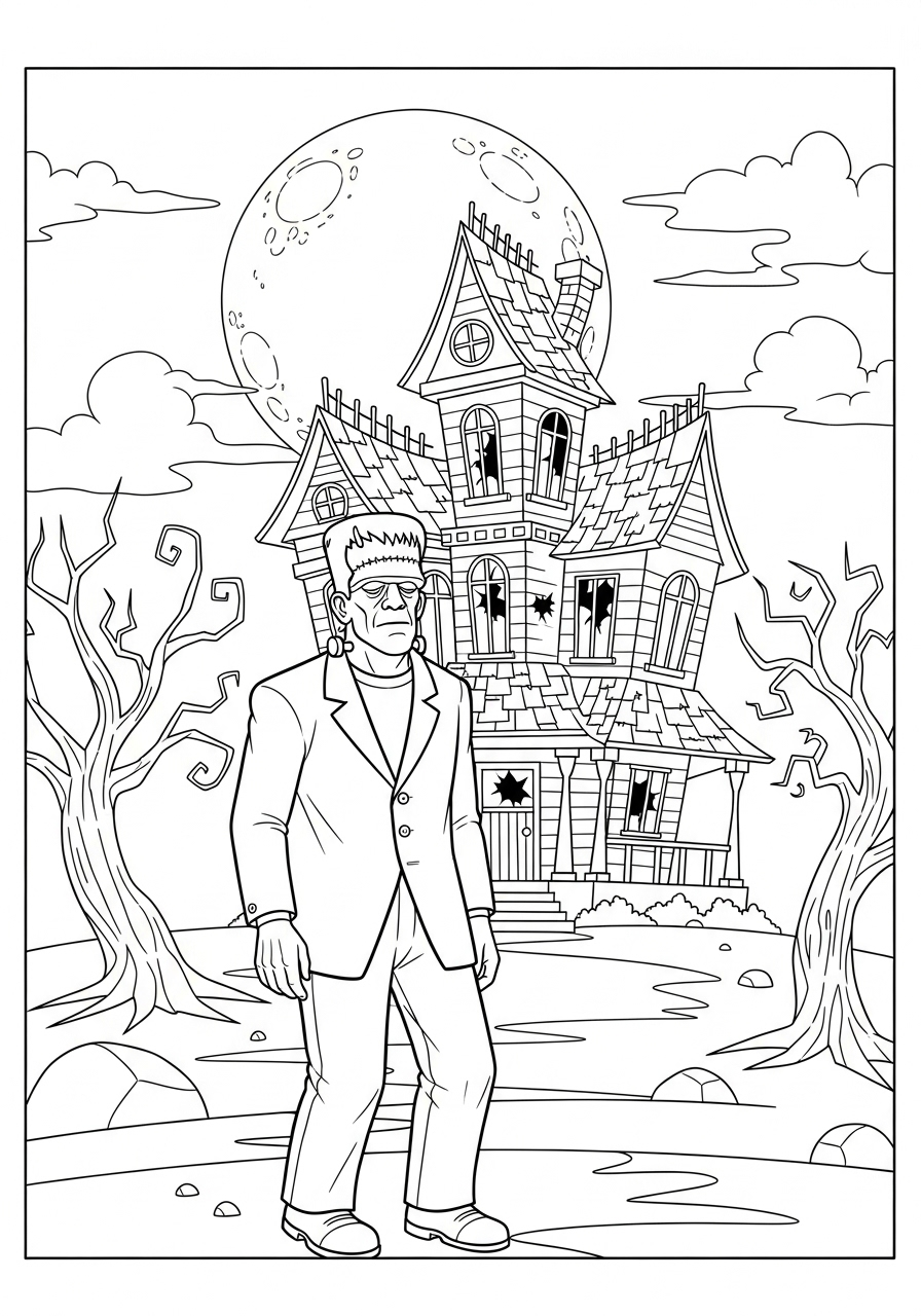 Frankenstein Coloring Pages 13 old-fashioned Frankenstein coloring pages 1