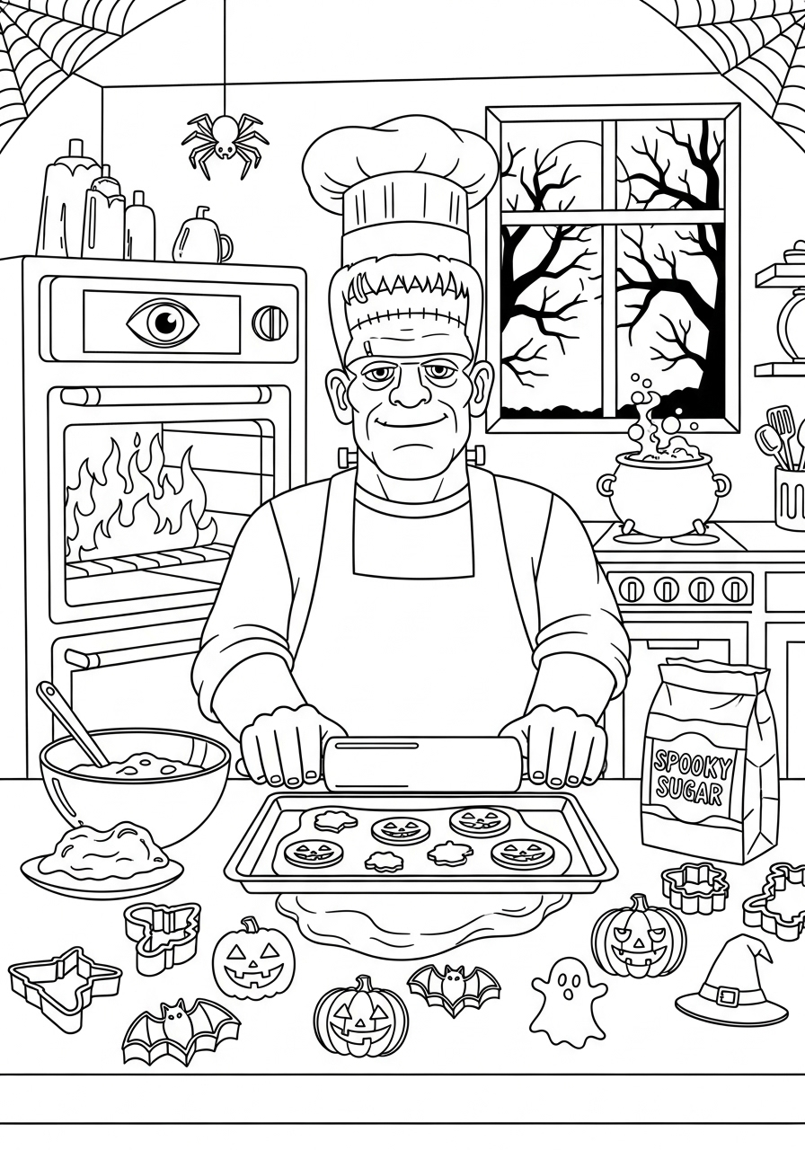 Frankenstein Coloring Pages 15 vintage Frankenstein coloring pages