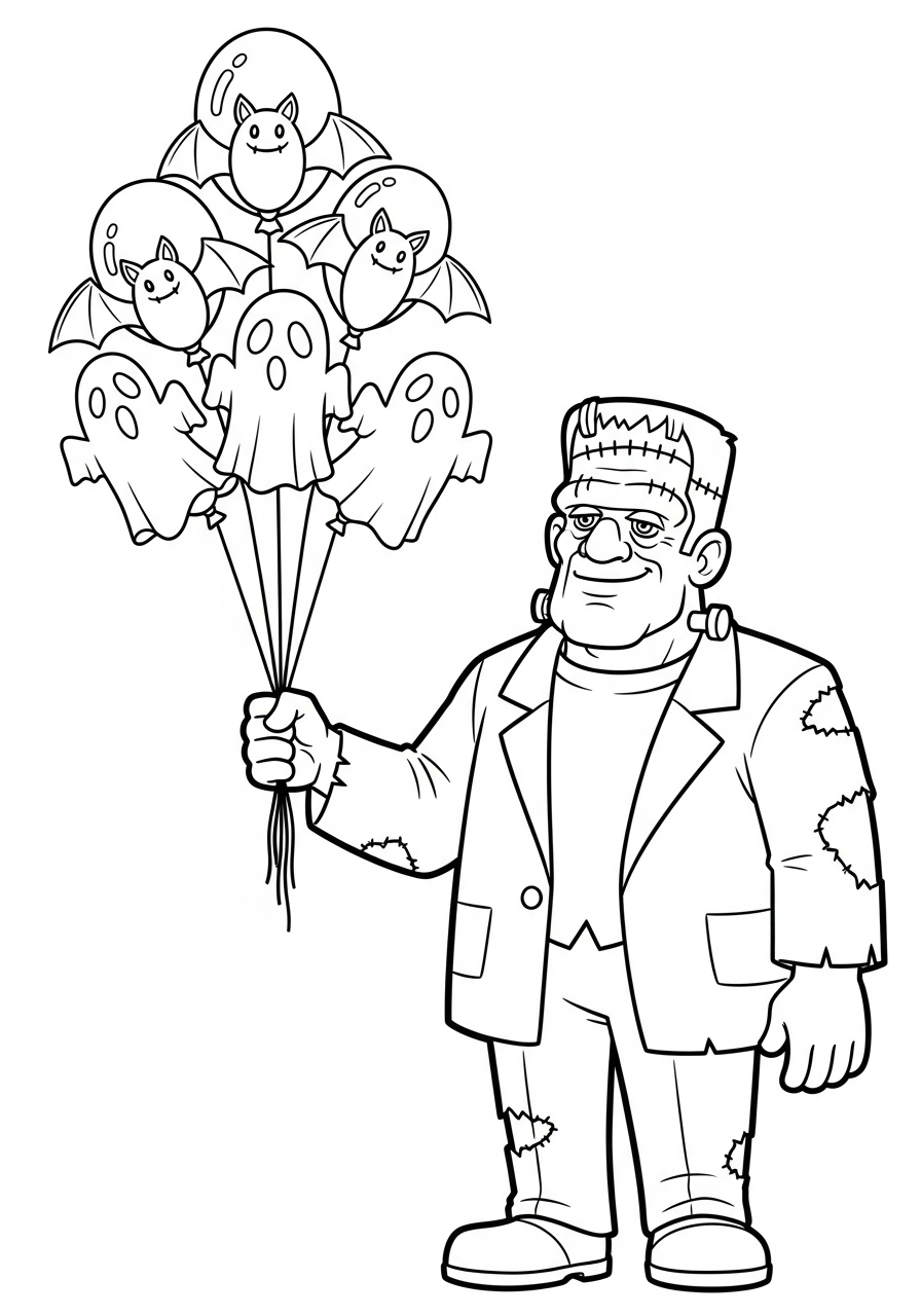 Frankenstein Coloring Pages 19 Frankenstein cards coloring pages