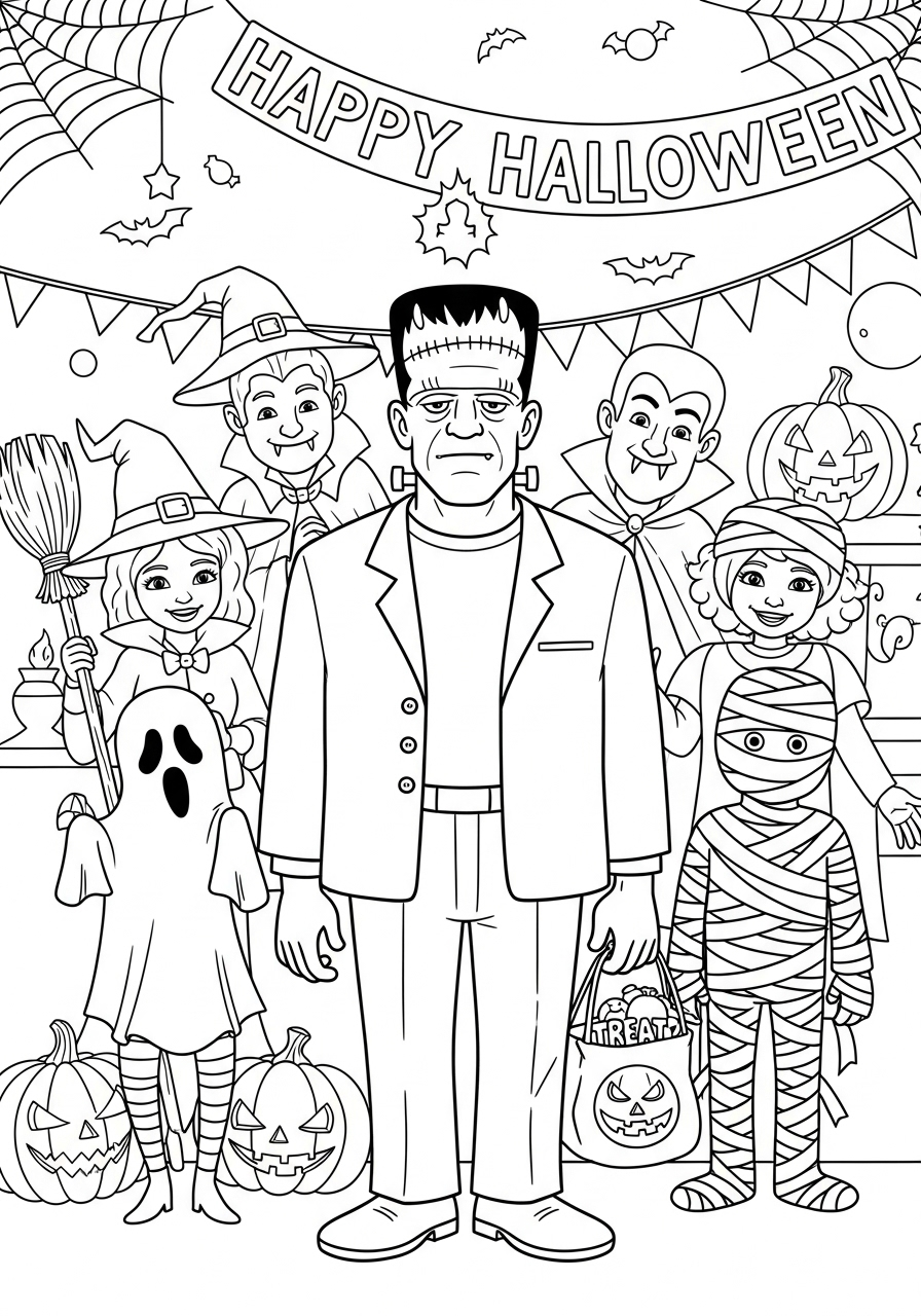 Frankenstein Coloring Pages 20 preschool Frankenstein coloring pages